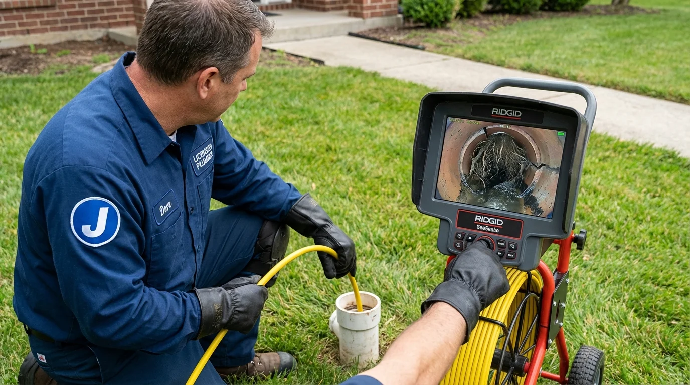 Sewer camera inspection being performed by Johns Plumbing LLC in Kirkland